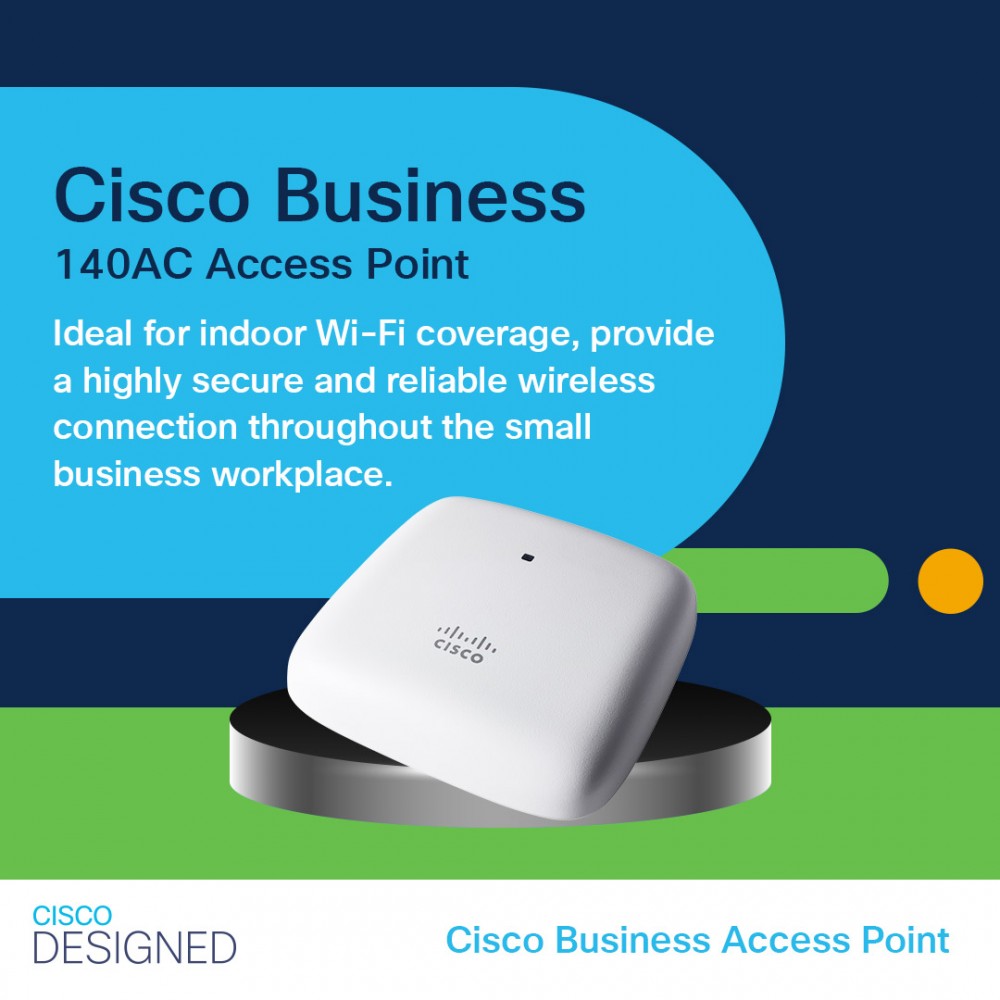 Cisco Business 140AC Wi-Fi Access Point (802.11ac, 2x2, 1 GbE Port 